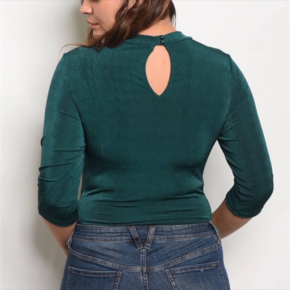 🌞SALE $10🌞 EMERALD GREEN PLUS SIZE BODYSUIT - Picture 5 of 8